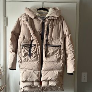 OLAY Light Tan Puffer Jacket with Hood